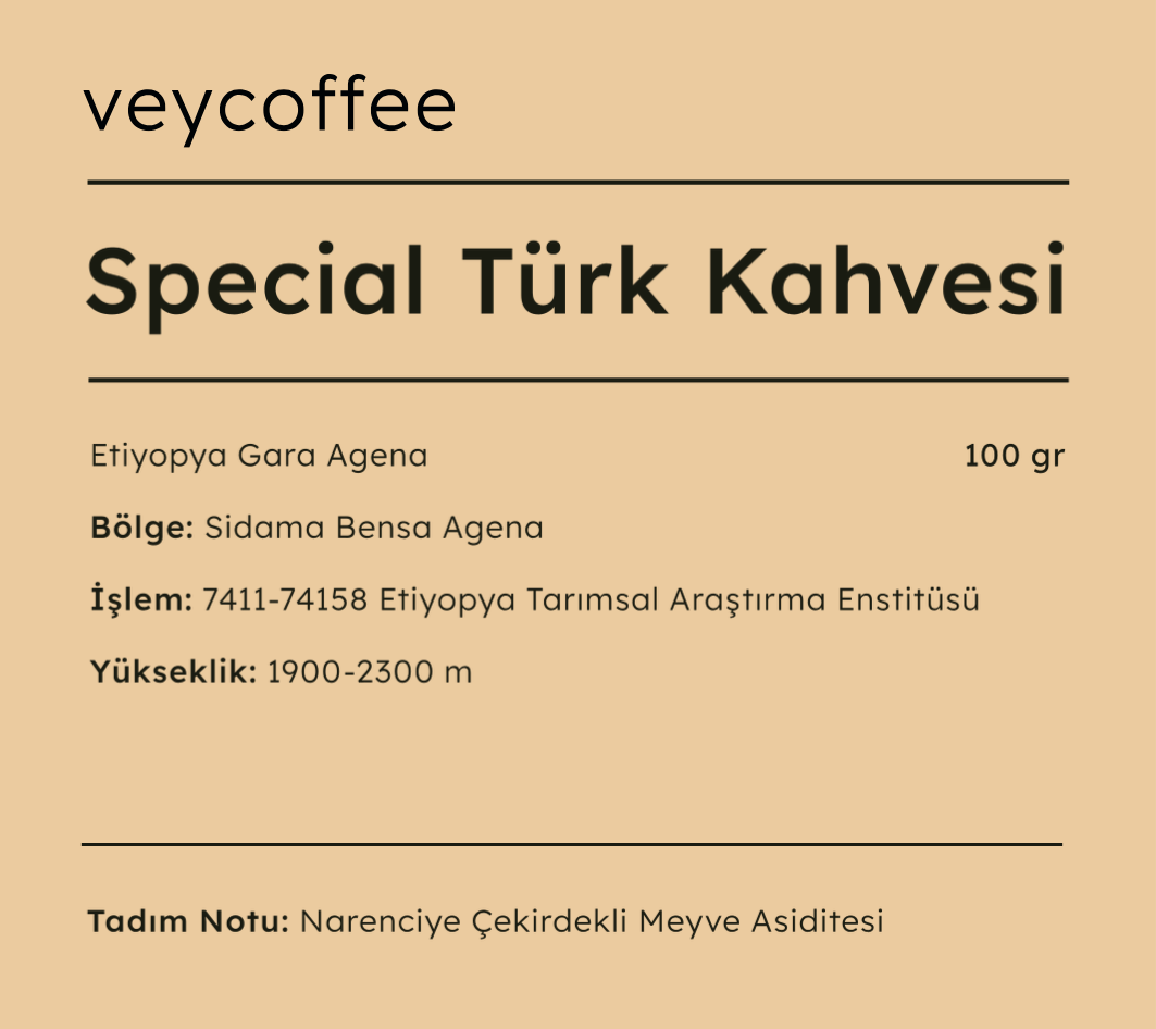 Etiyopya Gara Agena Sidama Natural Kahve Çekirdeği