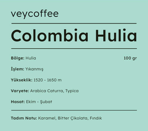Colombia Huila Yıkanmış Arabica Kahve Çekirdeği