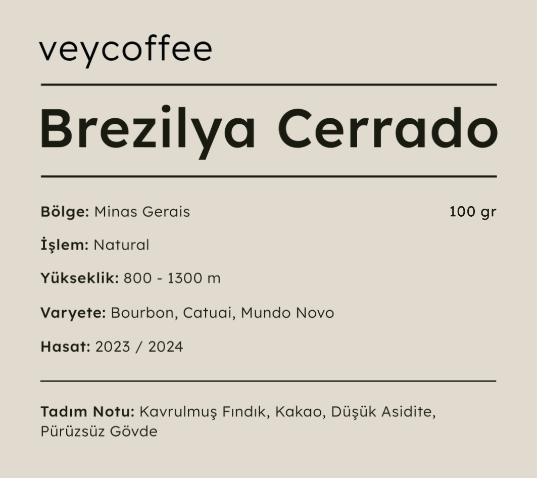 Brezilya Cerrado Natural Kahve Çekirdeği