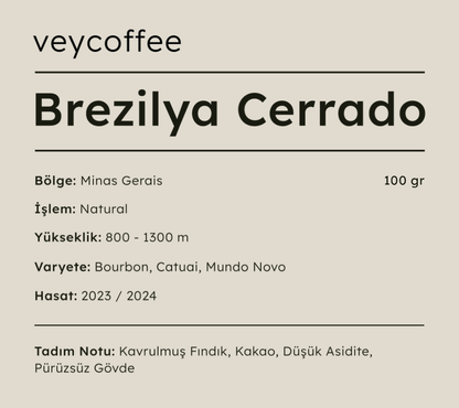 Brezilya Cerrado Natural Kahve Çekirdeği