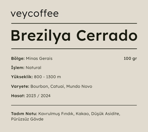 Brezilya Cerrado Natural Kahve Çekirdeği