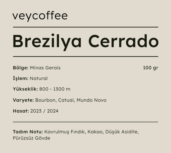 Brezilya Cerrado Natural Kahve Çekirdeği