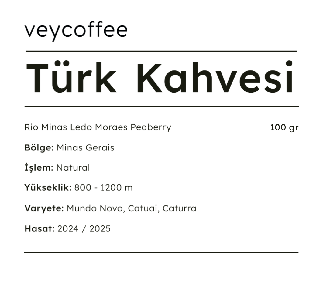 Türk Kahvesi - Brezilya Rio Minas Peaberry Natural