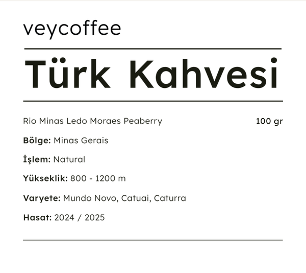 Türk Kahvesi - Brezilya Rio Minas Peaberry Natural