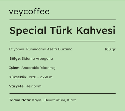 Etiyopya Rumudamo Asefa Dukamo Anaerobik Yıkanmış Kahve Çekirdeği