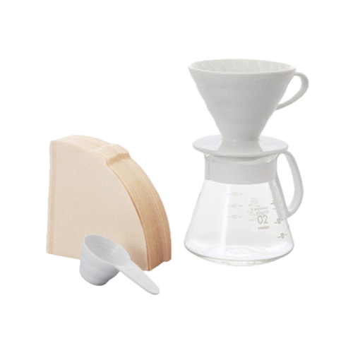 Hario V60-02 Seramik Demleme Seti – Beyaz